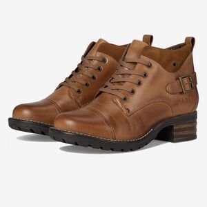 Taos Footwear Mini Crave Boot Caramel Ankle Booties 39 Wide 🥾 Like New✨